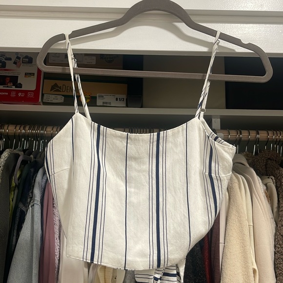 John Galt striped blouse with tie back - Picture 1 of 3